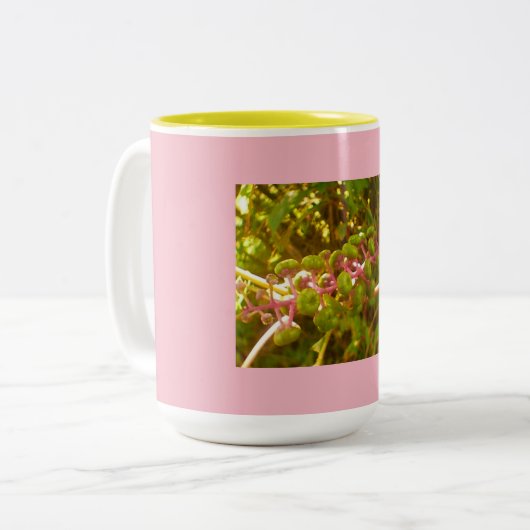 Farbenfrohe wilde Tinten Berries Tinte Blüte Zweifarbige Tasse (Vorderseite Links)