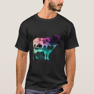 Farbenfrohe Wildnis Natur Schafreflexion T-Shirt
