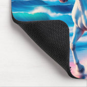 Farbenfrohe Wildpferde müssen Küstenlandschaft Mousepad (Ecke)