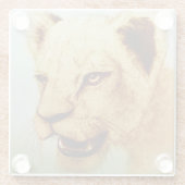 Farbenfrohe Wildtiere - Löwe, Untersetzer aus fein (Rückseite)