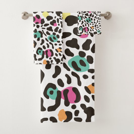 Farbenfrohe Wildtiere & tropische Blätter Badhandtuch Set (Insitu)