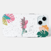 Farbenfrohe Wildtiere & tropische Blätter Case-Mate iPhone Hülle (Rückseite (Horizontal))