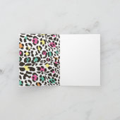 Farbenfrohe Wildtiere & tropische Blätter Karte (Innenseite)