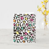 Farbenfrohe Wildtiere & tropische Blätter Karte (Gelbe Blume)