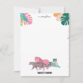 Farbenfrohe Wildtiere & tropische Blätter Mitteilungskarte (Vorderseite)