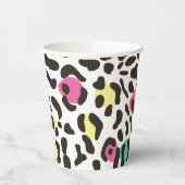 Farbenfrohe Wildtiere & tropische Blätter Pappbecher (Links)