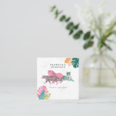 Farbenfrohe Wildtiere & tropische Blätter QR-Code Quadratische Visitenkarte (Stehend Vorderseite)