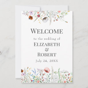 Farbenfrohe Wilflower Meadow Wedding Einladung