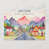 Farbenfrohe Willkommen in den Bergen der Nachbarsc Postkarte (Vorderseite)