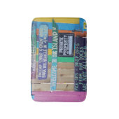 Farbenfrohe Willkommensinsel Zeichen Karibik Badematte (Vorderseite Vertikal)