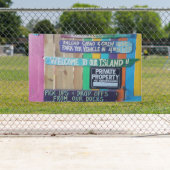 Farbenfrohe Willkommensinsel Zeichen Karibik Banner (Insitu)
