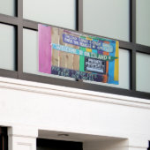 Farbenfrohe Willkommensinsel Zeichen Karibik Banner (Äußeres Gebäude)