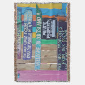 Farbenfrohe Willkommensinsel Zeichen Karibik Decke (Vorderseite Vertikal)