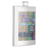 Farbenfrohe Willkommensinsel Zeichen Karibik Flachmann (Rechts)