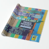 Farbenfrohe Willkommensinsel Zeichen Karibik Geschenkpapier (Ungerollt)