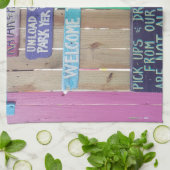 Farbenfrohe Willkommensinsel Zeichen Karibik Geschirrtuch (Gefaltet)