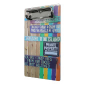 Farbenfrohe Willkommensinsel Zeichen Karibik Mini Klemmbrett (Gewinkelt2)