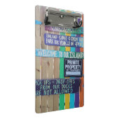 Farbenfrohe Willkommensinsel Zeichen Karibik Mini Klemmbrett (Schrägansicht)