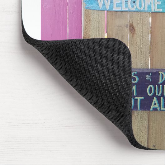 Farbenfrohe Willkommensinsel Zeichen Karibik Mousepad (Ecke)