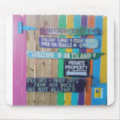 Farbenfrohe Willkommensinsel Zeichen Karibik Mousepad (Vorne)