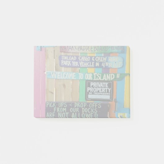 Farbenfrohe Willkommensinsel Zeichen Karibik Post-it Klebezettel (Vorderseite)