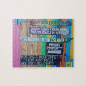 Farbenfrohe Willkommensinsel Zeichen Karibik Puzzle (Horizontal)