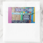 Farbenfrohe Willkommensinsel Zeichen Karibik Rechteckiger Aufkleber (Tasche)