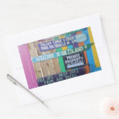 Farbenfrohe Willkommensinsel Zeichen Karibik Rechteckiger Aufkleber (Umschlag)