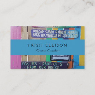 Farbenfrohe Willkommensinsel Zeichen Karibik Visitenkarte