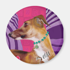 Farbenfrohe Windhunde, Art Deco Magnet