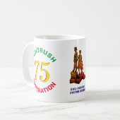 Farbenfrohe WINDRUSH GENERATION 75 Jahre Jubiläum Kaffeetasse (Vorderseite Links)