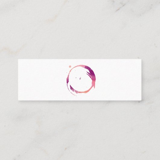 Farbenfrohe Wine Stain Mini Visitenkarte (Rückseite)