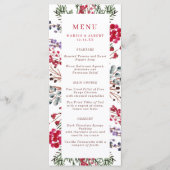 Farbenfrohe Winter Berries Rahmen Wedgemenü Menükarte (Vorderseite)