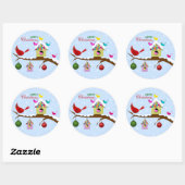 Farbenfrohe Winter Birds Stickers (Blatt)