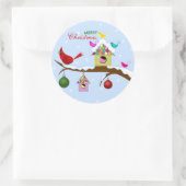 Farbenfrohe Winter Birds Stickers (Tasche)