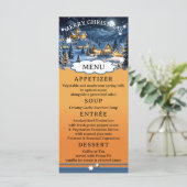 Farbenfrohe Winter Wonderland Weihnachtskarte Menükarte (Stehend Vorderseite)