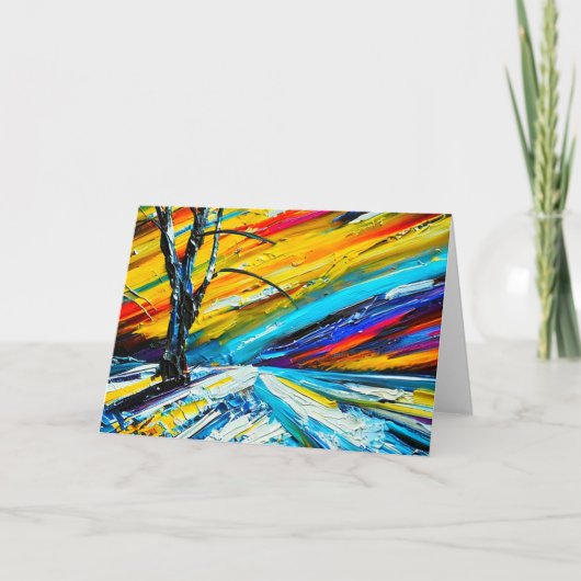 Farbenfrohe Winterlandschaft (Vorderseite)