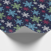 Farbenfrohe Winterschneeflocken Geschenkpapier (Ecke)