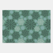 Farbenfrohe Winterschneeflocken Geschenkpapier Set (Vorderseite 2)