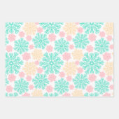 Farbenfrohe Winterschneeflocken Geschenkpapier Set (Vorderseite)