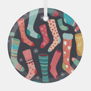 Farbenfrohe Winterschuhe, nahtloses Muster. Ornament Aus Glas