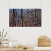 Farbenfrohe Winterwälder bei Morgendämmern Poster (Küche)