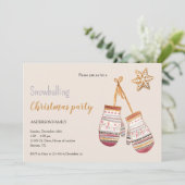 Farbenfrohe Winterwoll-Handschuhe Party Einladung (Stehend Vorderseite)