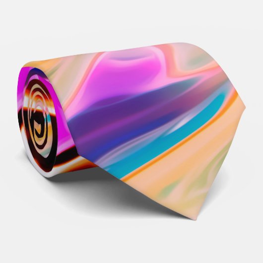 Farbenfrohe Wirbel aus Abstraktem Marmor Krawatte (Gerollt)