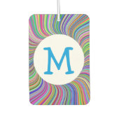 Farbenfrohe Wirbel aus Lissabon Mit Monogramm Spir Autolufterfrischer (Vorderseite)