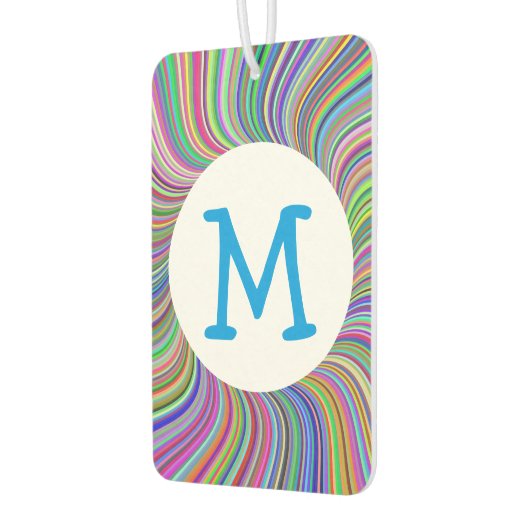 Farbenfrohe Wirbel aus Lissabon Mit Monogramm Spir Autolufterfrischer (Links)