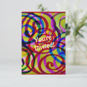 Farbenfrohe Wirbel Einladung (Stehend Vorderseite)