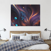 Farbenfrohe Wirbel Malerische Lila Leinwand Kunst, (Insitu (Schlafzimmer))