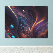 Farbenfrohe Wirbel Malerische Lila Leinwand Kunst, (Insitu (Holzboden))