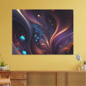Farbenfrohe Wirbel Malerische Lila Leinwand Kunst, (Insitu (Wohnzimmer))
